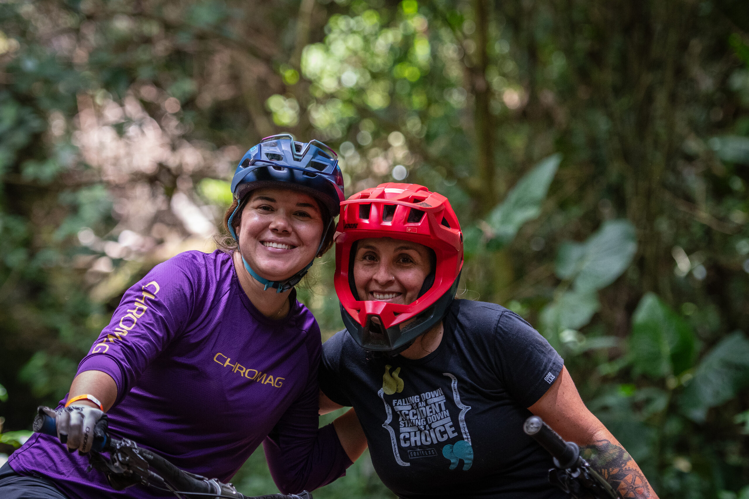Riders sharing a laugh trailside in Costa Rica